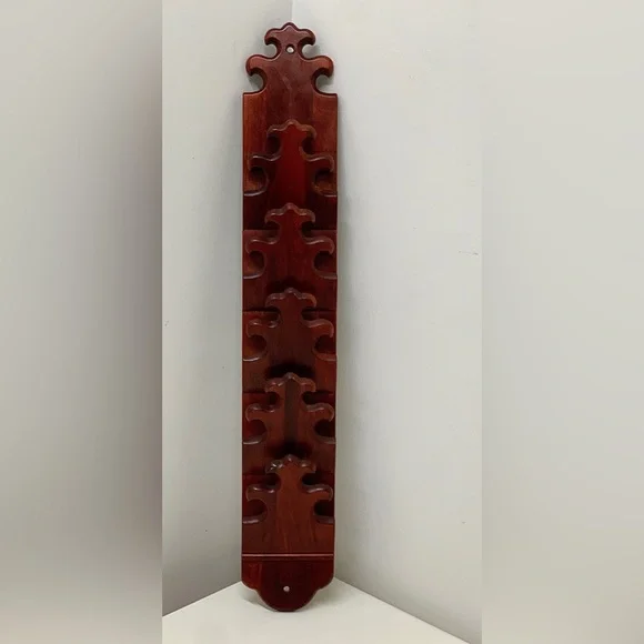 Mid Century Vintage Carl Forslund Solid Cherry Wood Wall Mounting Mail Holder